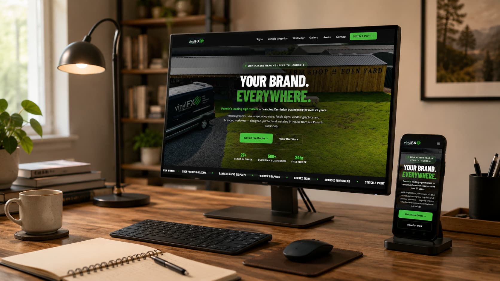 Vinyl FX website on desktop and mobile